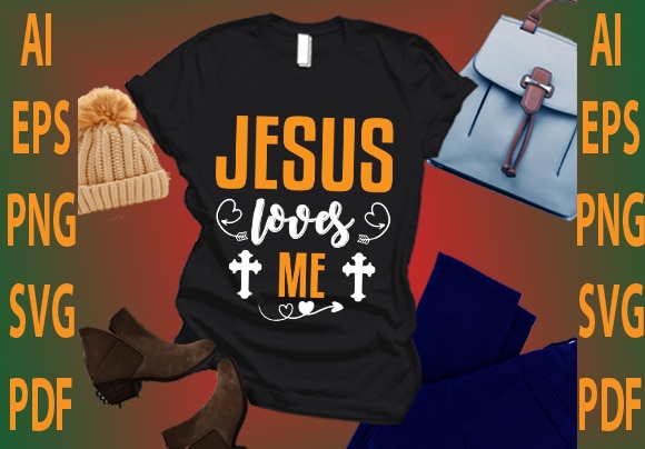 Jesus loves me vector clipart