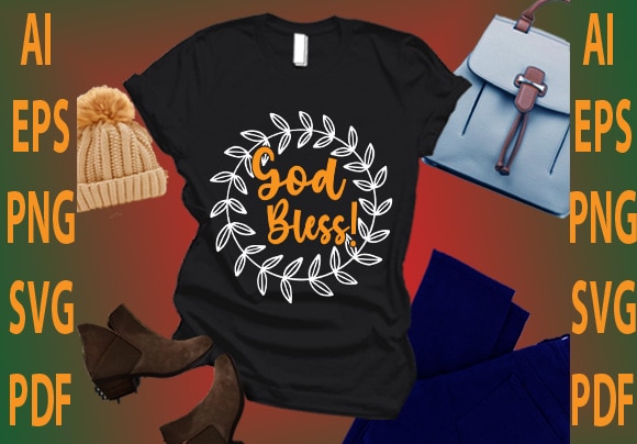 God bless! t shirt design template