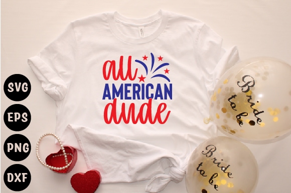 All american dude t shirt vector