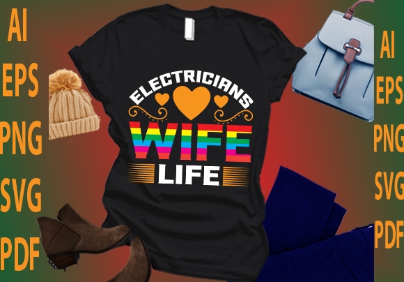 Electricians wife life vector clipart