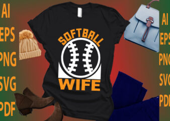 softball wife t shirt template vector