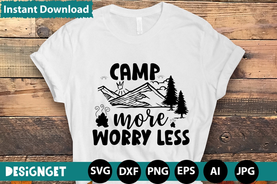 Camp More Worry Less svg vector for t-shirt - Buy t-shirt designs