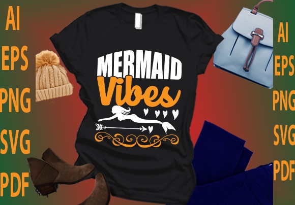 Mermaid vibes t shirt designs for sale