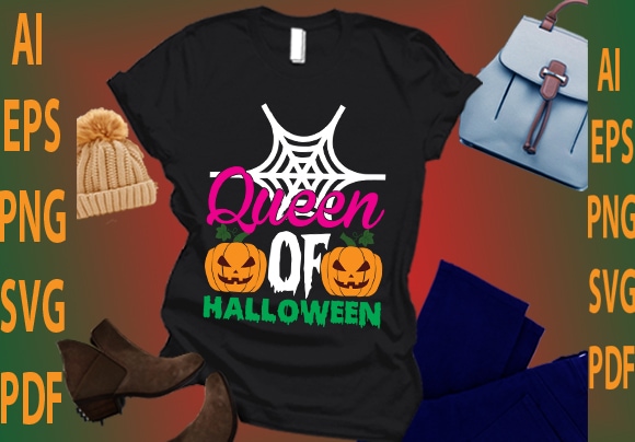 Queen of halloween t shirt illustration