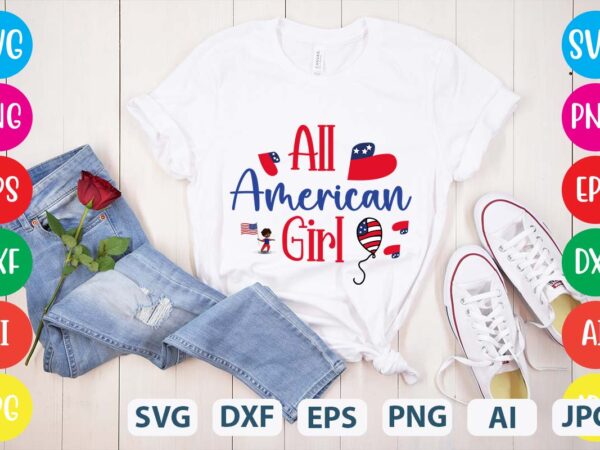 All american girl svg vector for t-shirt