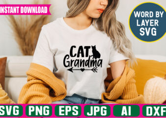 Cat Grandma Svg Vector T-shirt Design