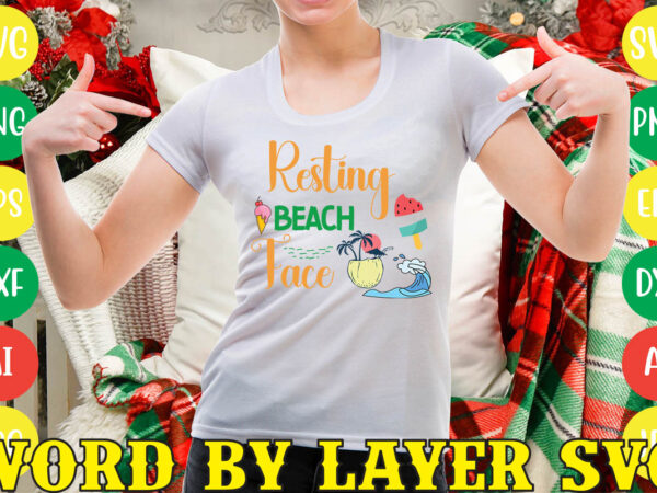 Resting beach face svg vector for t-shirt