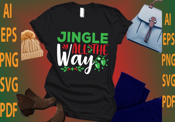 Jingle all the way vector clipart