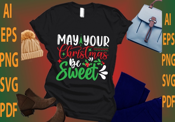 May your christmas be sweet t shirt designs for sale