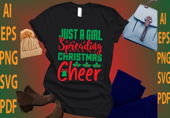 Just a girl spreading christmas cheer vector clipart