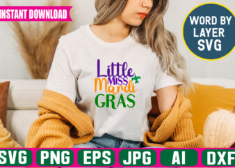 Little Miss Mardi Gras Svg Vector T-shirt Design