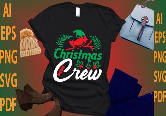 Christmas crew t shirt vector file