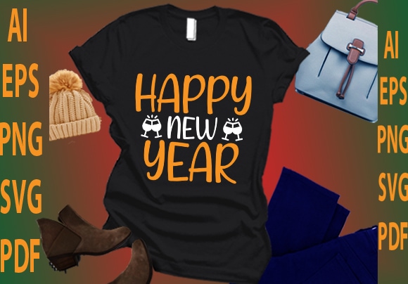 Happy new year graphic t shirt