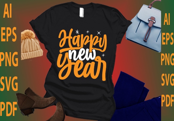 Happy new year graphic t shirt