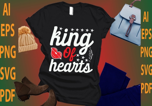 King of hearts t shirt vector art