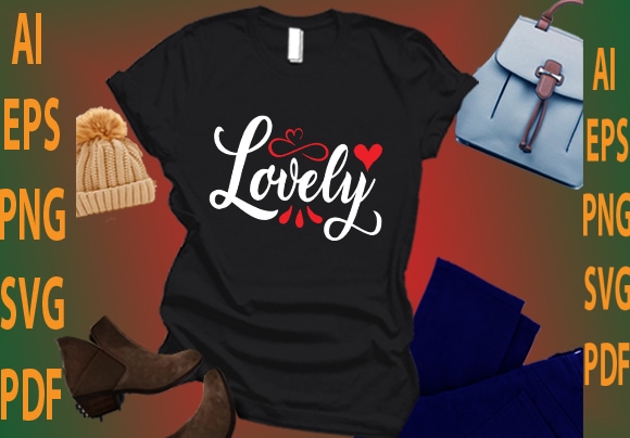 Lovely t shirt vector graphic