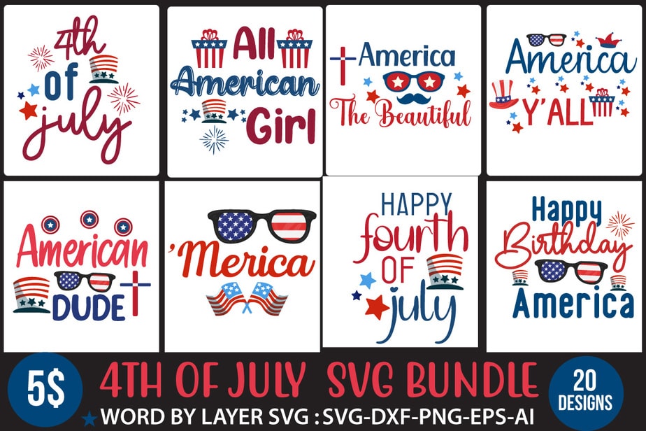 4th of july Svg Bundle,4th of July T Shirt Design Bundle,4th of July ...