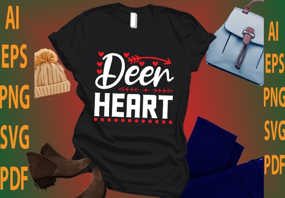 Dear heart t shirt vector illustration