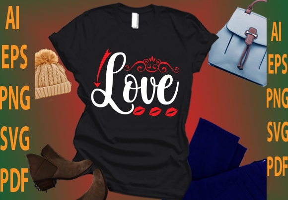 Love t shirt vector graphic