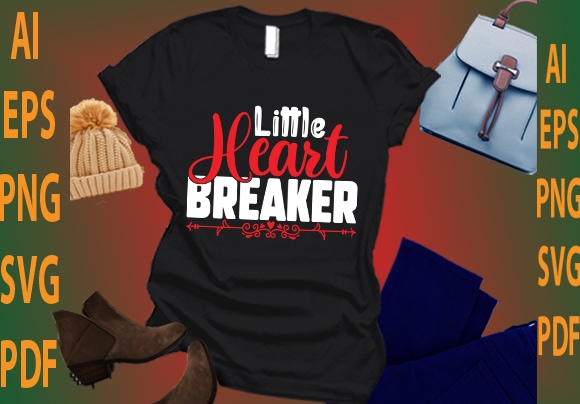 Little heart breaker t shirt vector graphic