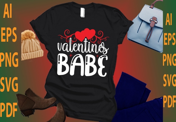 Valentines babe t shirt vector art