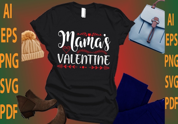 Mama’s valentine t shirt designs for sale