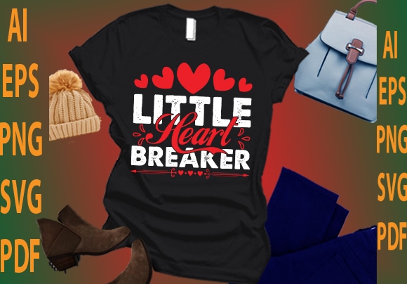 Little heart breaker t shirt vector graphic