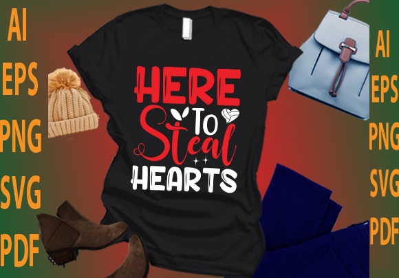 Here to steal hearts graphic t shirt