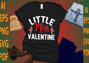 little miss valentine t shirt vector graphic