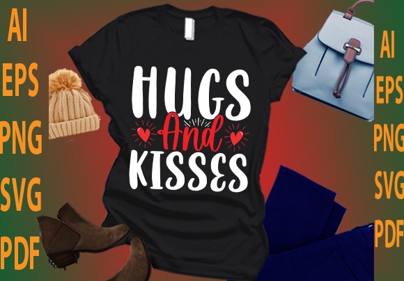 Hugs and kisses graphic t shirt