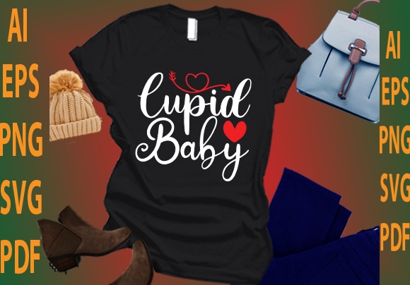 Cupid baby t shirt vector file