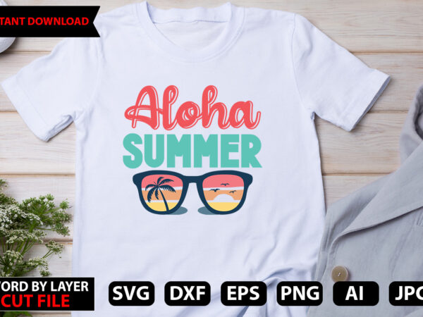 Aloha summer t-shirt design,hello summer tshirt design, png download, t shirt graphic, png download, digital download, sublimation