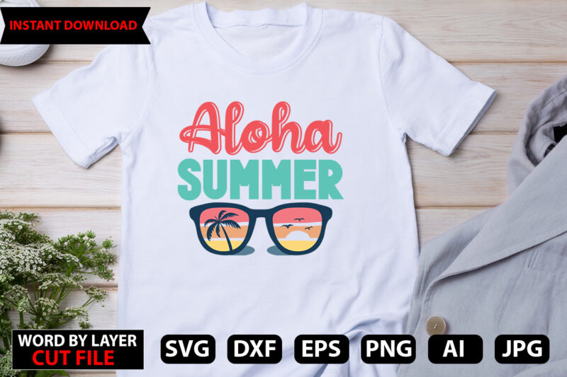 Aloha summer t-shirt design,Hello Summer Tshirt Design, png download, t shirt graphic, png download, digital download, sublimation