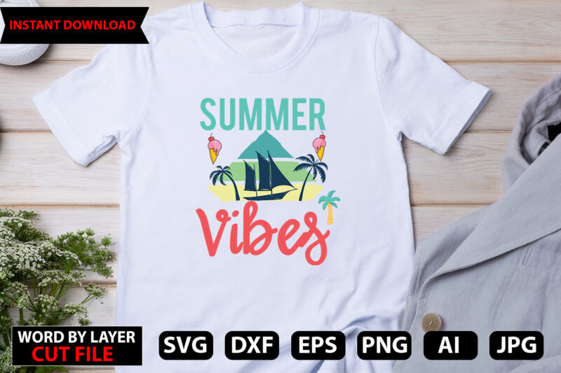 Summer Vibes t-shirt design,Hello Summer Tshirt Design, png download, t shirt graphic, png download, digital download, sublimation