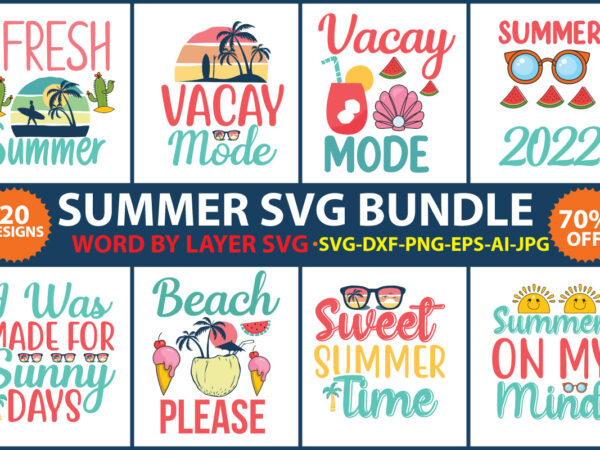 Summer t-shirt design bundle,summer vector t-shirt design,summer svg, summer bundle , summer silhouette, beach svg ,png dxf eps jpg,summer beach bundle svg, beach svg bundle, summertime, funny beach quotes svg,