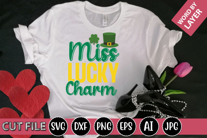 Miss Lucky Charm SVG Vector for t-shirt