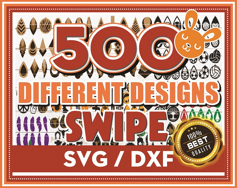 500 HUGE Earring SVG Bundle, Commercial Use, Different Earring Designs, Cuttable Leather Wood Acrylic, SVG Cut Files, Instant download, 690958284