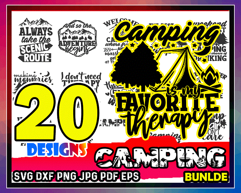 Camping SVG Bundle, Camp Life SVG Cut Files, Commercial Use,Instant Download, Summertime Adventure SVG Bundle,Printable Vector Prints 693608612