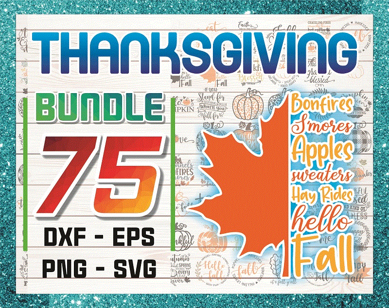 75 Thanksgiving Svg, fall svg, pumpkin svg, blessed svg, thankful svg, autumn svg, fall svg bundle, Thanksgiving Bundle Svg 892600839