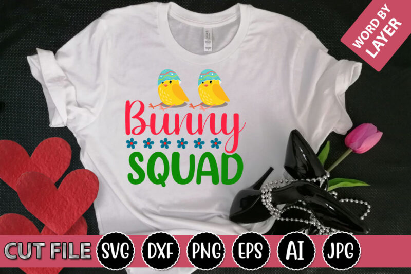 Bunny Squad SVG Vector for t-shirt