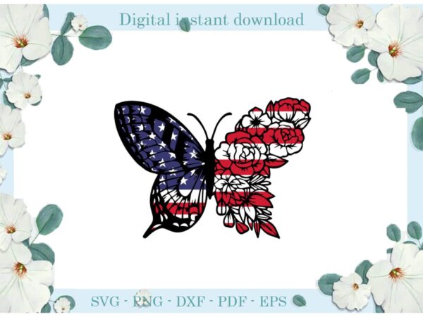 Trending gifts usa butterfly flower wing , diy crafts butterfly svg files for cricut, flower wing silhouette sublimation files, cameo htv prints t shirt designs for sale