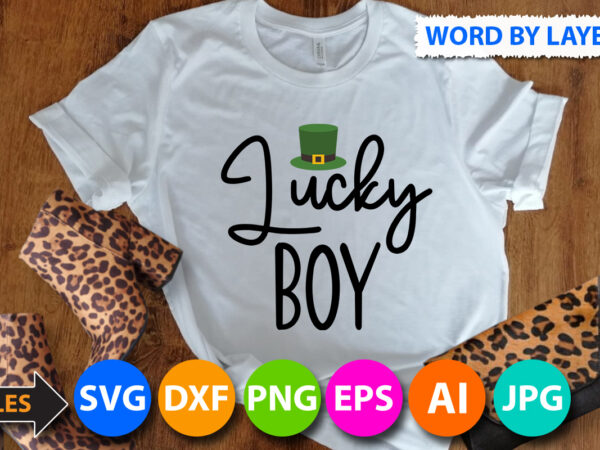 Lucky boy t shirt design