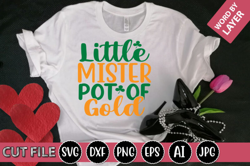 Little Mister Pot Of Gold SVG Vector for t-shirt