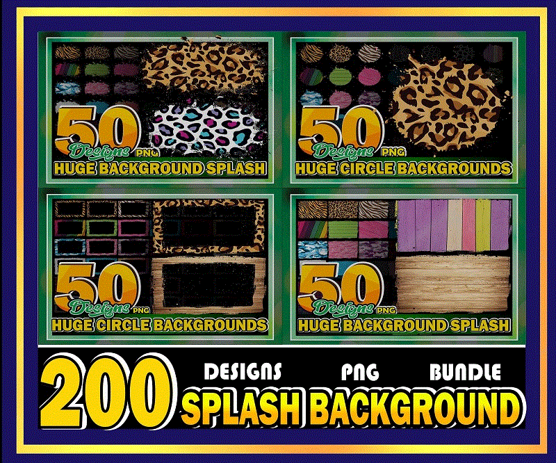 Combo 200+ Huge Background Splash PNG, Wood Watercolor, Bundle Clipart Frame, Leopard, Animal Print Cheetah, Sublimation, Digital Download 881499426