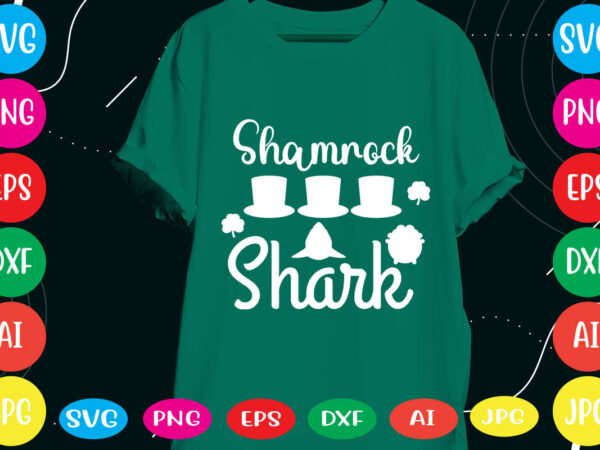 Shamrock shark svg vector for t-shirt