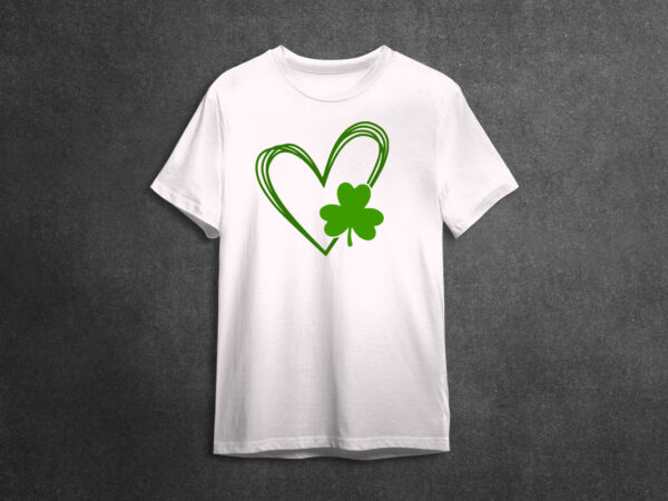 St patrick day three leaf clover heart gift ideas diy crafts svg files for cricut, silhouette sublimation files, cameo htv prints t shirt template vector