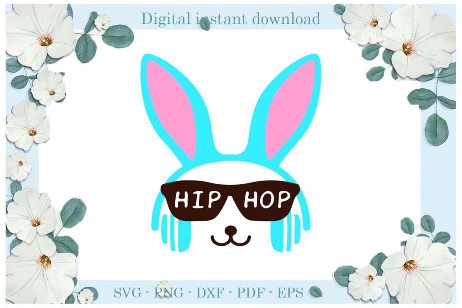 Happy Easter Day Hip Hop Rabbit Thug Glasses Diy Crafts Rabbit Svg ...