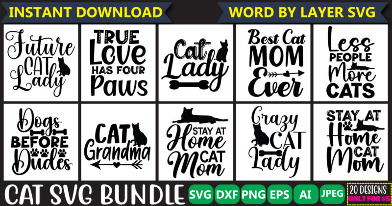 Cat Svg Bundle T-Shirt Design