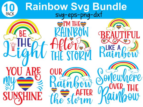 Rainbow svg bundle t shirt design online