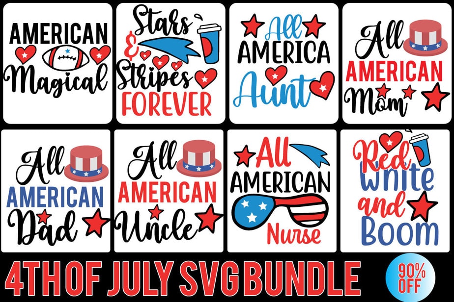 4th of July T-Shirt, American Flag Heart, Split Monogram Svg By  TonisArtStudio